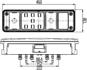 Stop spate dreapta (LED/P21W, 24V, cu intermitent, cu lumina de ceata, lumina de marșarier, cu lumina stop, lumini parcare, reflector triunghiular, lumina laterala, conector: 4x SuperSeal 2PIN/AMP DIN 7PIN Bayonet) - Img 4