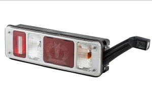 Stop spate dreapta (LED/P21W, 24V, cu intermitent, cu lumina de ceata, lumina de marșarier, cu lumina stop, lumini parcare, reflector triunghiular, cu lampă cu braț prelungit) potrivit KRONE - Img 4