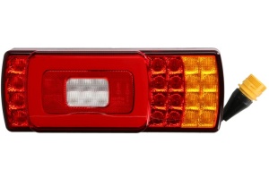 Stop spate stanga ECOFAB (LED, 10/12/24/30V, cu intermitent, cu lumina de ceata, lumina de marșarier, cu lumina stop, lumini parcare, reflector, lungimea cablu : 0,3m, fixare orizontala/Vertical fitting, conector: ASS2 - Img 1