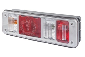 Stop spate stanga (LED/P21W, 24V, cu intermitent, cu lumina de ceata, lumina de marșarier, cu lumina stop, lumini parcare, reflector triunghiular) potrivit KRONE - Img 3