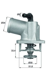 Termostat lichid racire (92°C, in carcasa) potrivit CHEVROLET LACETTI; OPEL ASTRA F, ASTRA F CLASSIC, ASTRA G, ASTRA G CLASSIC, ASTRA G/KOMBI, CORSA B, TIGRA, VECTRA B 1.4-1.8 07.94-12.11 - Img 2