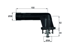 Termostat lichid racire (95°C, in carcasa) potrivit BMW 3 (E36), 5 (E34), Z3 (E36) 1.6-1.8CNG 09.93-08.00 - Img 1