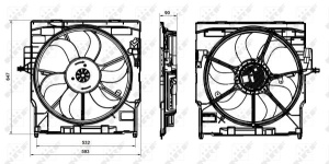 Ventilator radiator (cu carcasa) potrivit BMW X5 (E70), X6 (E71, E72) 3.0 06.07-07.14 - Img 4