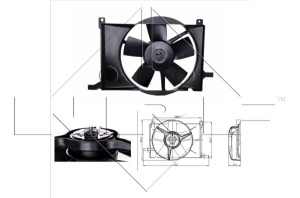 Ventilator radiator (cu carcasa) potrivit CHEVROLET TIGRA; OPEL COMBO/MINIVAN, CORSA B, CORSA B/HATCHBACK, TIGRA 1.4/1.5D/1.6 03.93-12.02 - Img 3