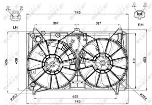 Ventilator radiator (cu carcasa) potrivit LEXUS GS, LS 4.6/5.0H 04.06- - Img 3