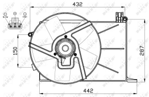Ventilator radiator (cu carcasa) potrivit OPEL COMBO/MINIVAN, CORSA B, CORSA B/HATCHBACK 1.4/1.5D/1.7D 03.93-12.02 - Img 3