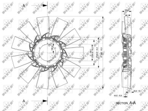 Ventilator radiator (diameter 680mm, numar lame 11) potrivit SCANIA G I, P I, R I, T DC09.108-DT16.08 03.04-05.19 - Img 4