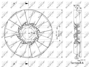 Ventilator radiator (diameter 750mm, numar lame 8) potrivit MERCEDES ACTROS, ACTROS MP2 / MP3, AXOR, AXOR 2 OM457.910-OM541.999 04.96- - Img 2