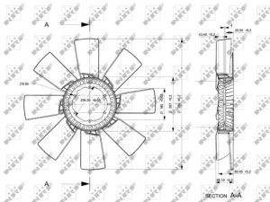 Ventilator radiator (diameter 750mm, numar lame 8) potrivit SCANIA 4 DC11.01-DT12.08 05.95-04.08 - Img 2