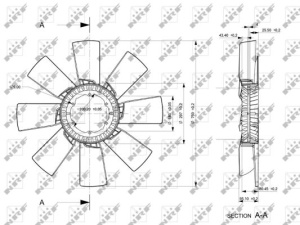 Ventilator radiator (diameter 750mm, numar lame 8) potrivit SCANIA 4, G I, P I, R I, T DC09.108-DT16.08 01.00-05.19 - Img 3