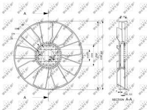 Ventilator radiator (diameter 755mm, numar lame 9) potrivit MAN E2000 D2840LF21-E2866DF01 08.97- - Img 2