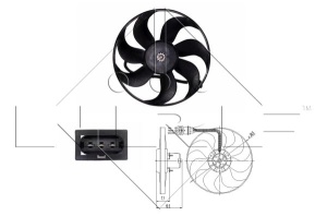 Ventilator radiator potrivit AUDI A3, TT; SEAT AROSA, CORDOBA, IBIZA III, IBIZA IV, LEON, TOLEDO II; SKODA FABIA I, FABIA I PRAKTIK, FABIA II, OCTAVIA I, OCTAVIA II 1.0-2.3 10.94-05.15 - Img 3
