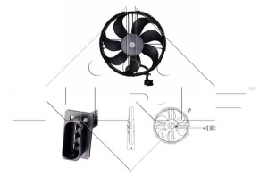 Ventilator radiator potrivit SEAT AROSA; VW LUPO I, POLO 1.4D/1.6 01.99-07.05 - Img 1