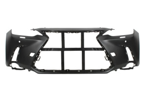 Bara protectie fata potrivita Lexus NX II dupa 2021 - negru, asistenta la parcare, cu gauri pentru spalator de faruri