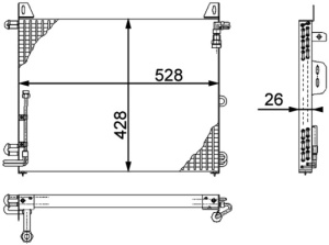 Condensator climatizare potrivit MERCEDES SL (R107) 2.9/4.1/4.9 05.80-08.89 - Img 2