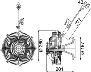 Cupla ventilator radiator (numar pini: 5) potrivit MERCEDES ACTROS, ACTROS MP2 / MP3 OM541.920-OM542.969 04.96- - Img 4
