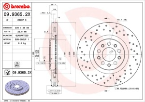 Disc frana BREMBO Xtra, 1buc fata stanga/dreapta, diametru iesire 330 mm, grosime 28 mm, potrivit ALFA ROMEO 159, BRERA, GIULIETTA, GIULIETTA/HATCHBACK, SPIDER; JEEP CHEROKEE 1.4-3.2 09.05- - Img 3