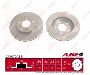 Disc frana Fata Dreapta/Stanga potrivit DODGE CALIBER; MITSUBISHI ECLIPSE, ECLIPSE III, LANCER IV, LANCER V, LANCER VII, LANCER VIII, MIRAGE IV, MIRAGE V, OUTLANDER I 1.3-3.0 12.91- - Img 3