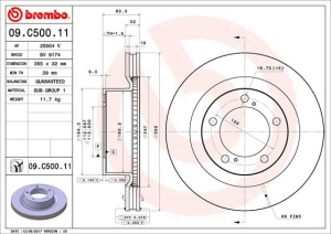 Disc frana Fata Dreapta/Stanga potrivit LEXUS LX; TOYOTA LAND CRUISER 200, SEQUOIA, TUNDRA 4.0-5.7ALK 02.99- - Img 3