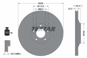 Disc frana Spate Dreapta/Stanga (fara pivot fixare roata) potrivit AUDI A8 D3; BENTLEY CONTINENTAL, FLYING SPUR; VW PHAETON 3.0-6.0ALK 05.03- - Img 3
