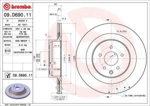 Disc frana Spate Dreapta/Stanga potrivit INFINITI G; NISSAN 370Z 3.7 09.07- - Img 1