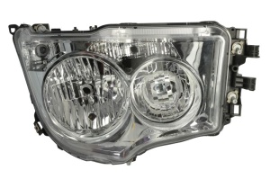 Far dreapta (H1/H21W/H7/PY21W/W5W, electric, fara motor, cu lumina de zi, culoare insert: crom platinat, culoare semnalizator: transparent) potrivit MERCEDES ACTROS MP4 / MP5 dupa 2011