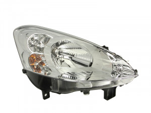 Far Dreapta (halogen, H4/W5W, electric, cu motor, culoare insertie: cromat, culoare semnalizator: transparent) potrivit PEUGEOT PARTNER, PARTNER TEPEE, PARTNER/MINIVAN -06.12 - Img 1