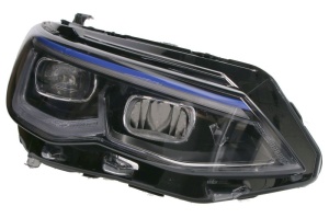 Far dreapta (LED, electric, cu motor, culoare insert: albastru) potrivit VW GOLF 8 dupa 2019