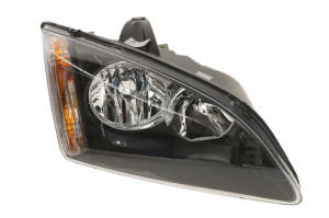 Far dreapta potrivit FORD FOCUS 2004-2008 - (H1/H7, reglaj electric, cu motoras, fundal negru)