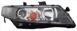 Far dreapta potrivit HONDA ACCORD 2002-2005 - (H1, reglaj electric, fundal negru/insertii crom, fundal portocaliu)