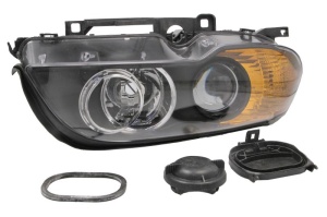 Far fata Dreapta (D2S/H7, electric, cu motor, culoare insert: negru) potrivit BMW 3 (E46) - Img 1