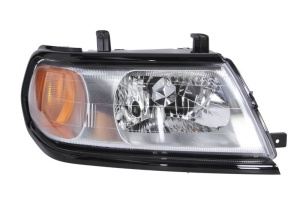 Far fata Dreapta (H4, electric, fara motoras, culoare insert: negru, culoare semnalizator: galben) potrivit MITSUBISHI PAJERO SPORT I -12.07 - Img 1