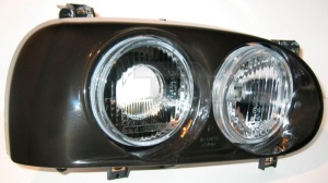Far fata Dreapta/Stanga (H1/H3, electric, inele, culoare insertie: negru) potrivit VW GOLF 3 1991-1999