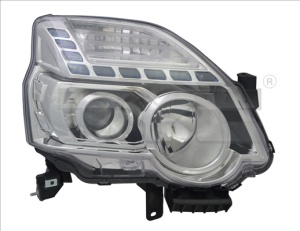 Far fata Stanga (D1S/H1, electric, cu motor, culoare insertie: argintiu, culoare semnalizator: transparent) potrivit NISSAN X-TRAIL II - Img 3