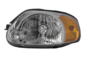 Far fata Stanga (H4, electric, fara motoras, culoare insert: cromat, culoare semnalizator: transparent) potrivit HYUNDAI ACCENT II - Img 1