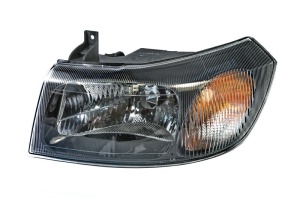 Far fata Stanga (H4, electric, fara motoras, culoare insert: negru, culoare semnalizator: galben) potrivit FORD TRANSIT