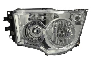Far stanga (H1/H21W/H7/PY21W/W5W, electric, fara motor, cu lumina de zi, culoare insert: crom platinat, culoare semnalizator: transparent) potrivit MERCEDES ACTROS MP4 / MP5, ANTOS dupa 2011