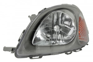 Far Stanga (halogen, H4/PY21W, electric, fara motoras, culoare insertie: gri, culoare semnalizator: alb) potrivit TOYOTA YARIS