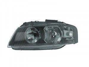 Far stanga potrivit AUDI A3 2003-2013 - (H7, reglaj electric, fundal negru)