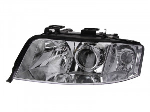 Far stanga potrivit AUDI A6 2001-2005 - (H7/H7, reglaj electric, fundal cromat)