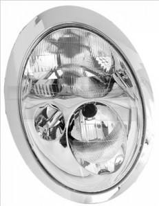 Far stanga potrivit MINI MINI 2001-2004 - (H7, reglaj electric, cu motoras, fundal cromat)