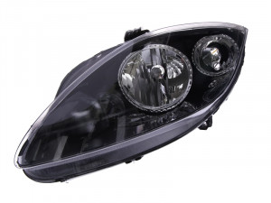 Far stanga potrivit SEAT ALTEA, ALTEA XL, LEON, TOLEDO III - (H1/H7, reglaj electric, fundal negru)