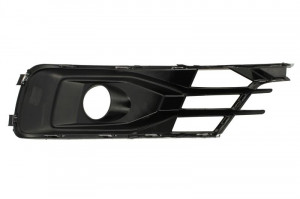 Grila bara fata dreapta cu È™ipcÄƒ cromatÄƒ, cu locas lampa ceata, plastic, negru/crom potrivit AUDI A6 C7 2015-2018 - Img 2
