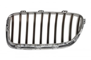 Grila radiator Dreapta crom/titan potrivit BMW Seria 5 F10, 5 F11 1.6-4.4 2009-2017 - Img 2