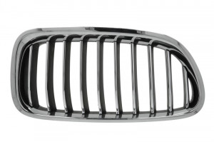 Grila radiator Dreapta potrivit BMW 5 (F10), 5 (F11) 1.6-4.4 2009-2017 pana in 2017 - (crom/negru)