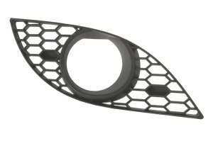 Grila ventilatie bara fata dreapta potrivit BMW 5 E60, E61 2003-2007 - (cu orificii lampa ceata, plastic, negru, pachet M)