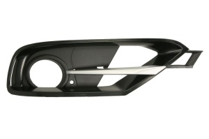 Grila ventilatie bara fata stanga potrivit BMW 3 F30, F31, F80 2011-2015 - (cu orificii pentru sipci, negru-mat/argintiu, SPORT)