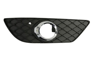 Grila ventilatie bara fata stanga potrivit MERCEDES C-KLASA W204 2011-2013 - (cu rama, cu orificii lampa ceata, negru-mat/crom)