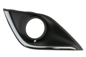 Grila ventilatie bara fata stanga potrivit MITSUBISHI OUTLANDER III 2015-2018 - (cu dungi crom, cu orificii lampa ceata, plastic, negru)