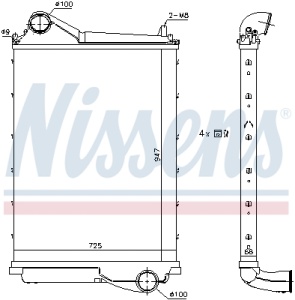 Intercooler (diametru admisie 100 mm) potrivit VOLVO FM, FM II, FM III, FMX II, FMX III D11A-330-G13C460 09.05- - Img 3